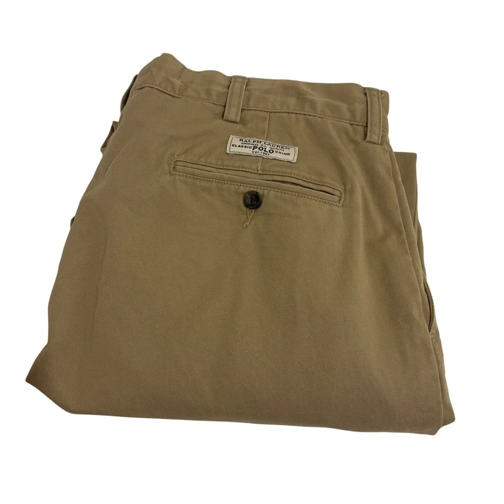 Polo Ralph Lauren Prospect Pant Mens 36W x 29L Tan Khaki Chino Cotton Twill